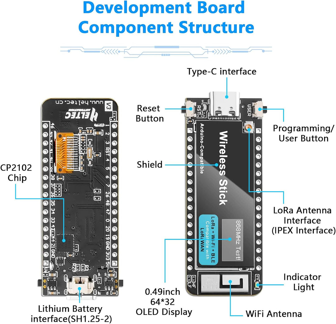 APKLVSR LoRa V3 ESP32 Wireless Stick Entwicklungsboard WiFi+BLE LoRa LoRaWAN 863 928 MHz Unterstützu