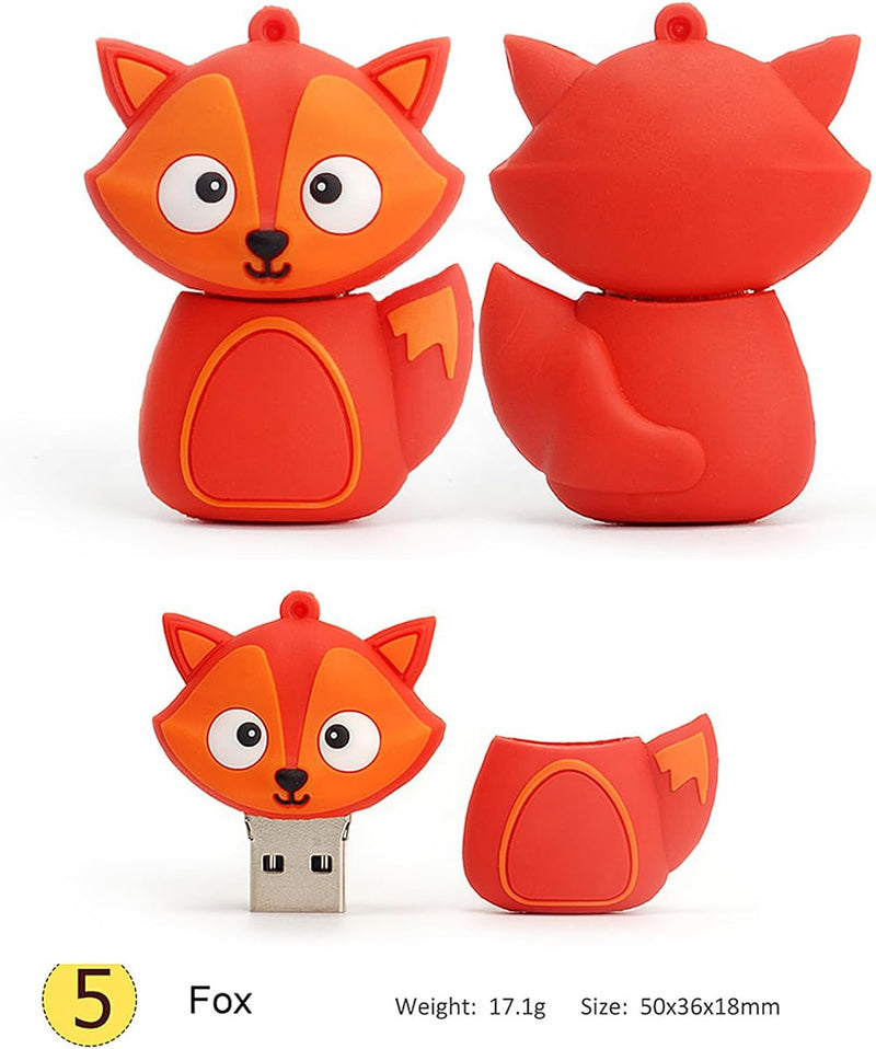 LEIZHAN 16GB*5 USB-Stick Hochgeschwindigkeits-Silikon Memory Stick Cartoon Speicherstick Flash-Speic