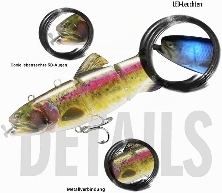 ods lure Robotic Schwimmköder USB wiederaufladbar Fischköder mit LED Licht Elektrischer Angelköder m