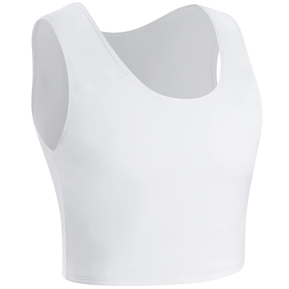 XUJI Transgender FTM Trans Atmungsaktive Halb Brust binder 5XL Weiss, 5XL Weiss