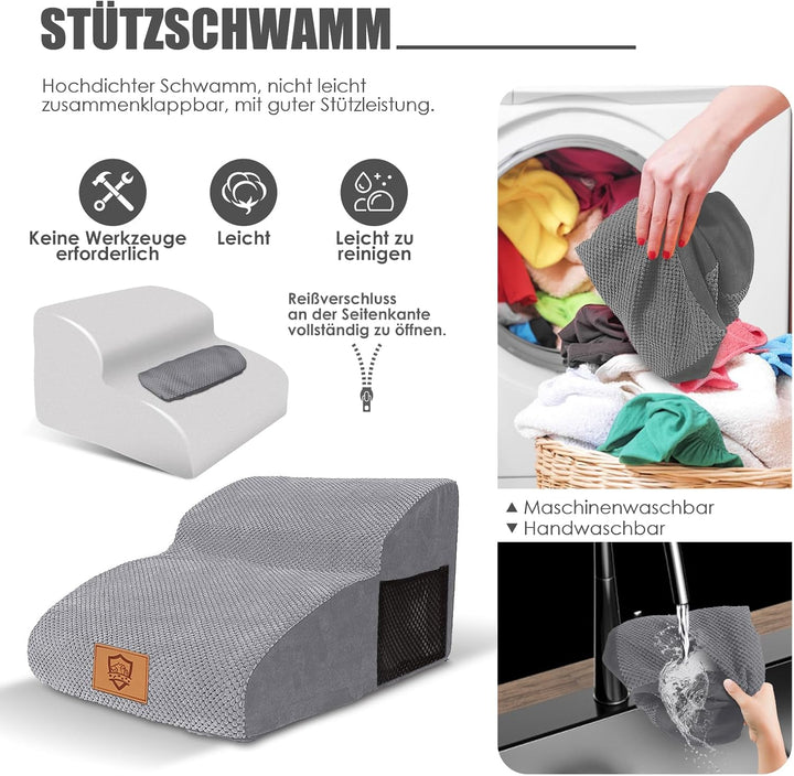 Myiosus Hundetreppe für Kleine Hunde, 2 Stufen Haustiertreppe, Hunde Treppen aus Schwamm für Sofa Be