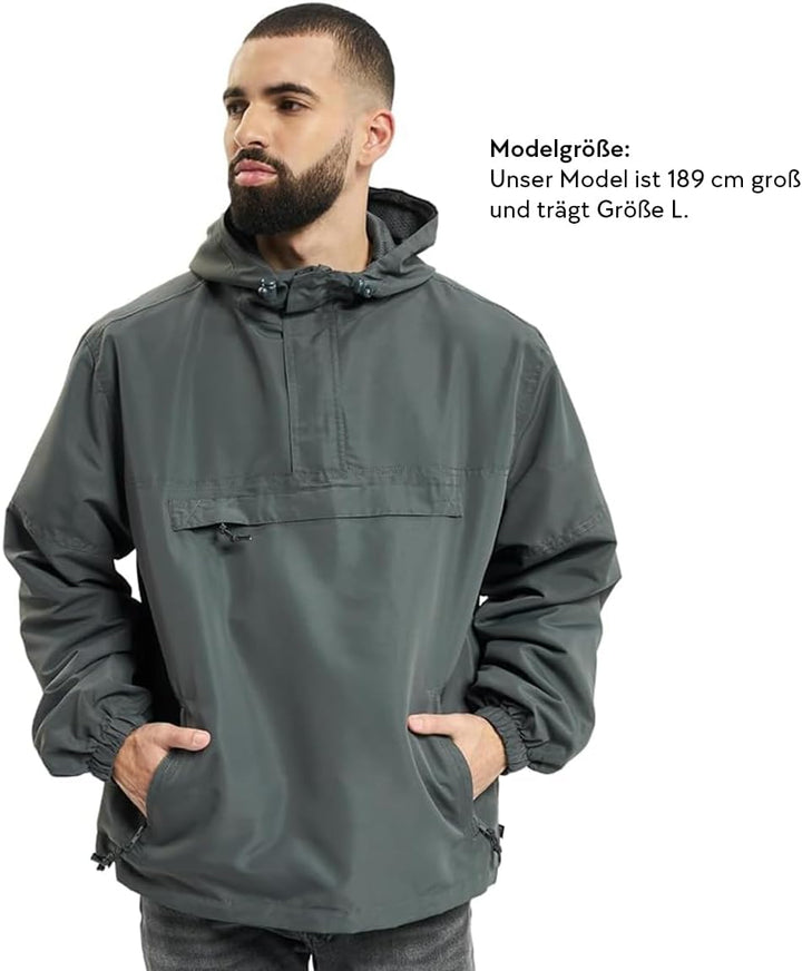 Brandit Herren Windbreaker Jacke S Grau (Anthrazit 5), S Grau (Anthrazit 5)