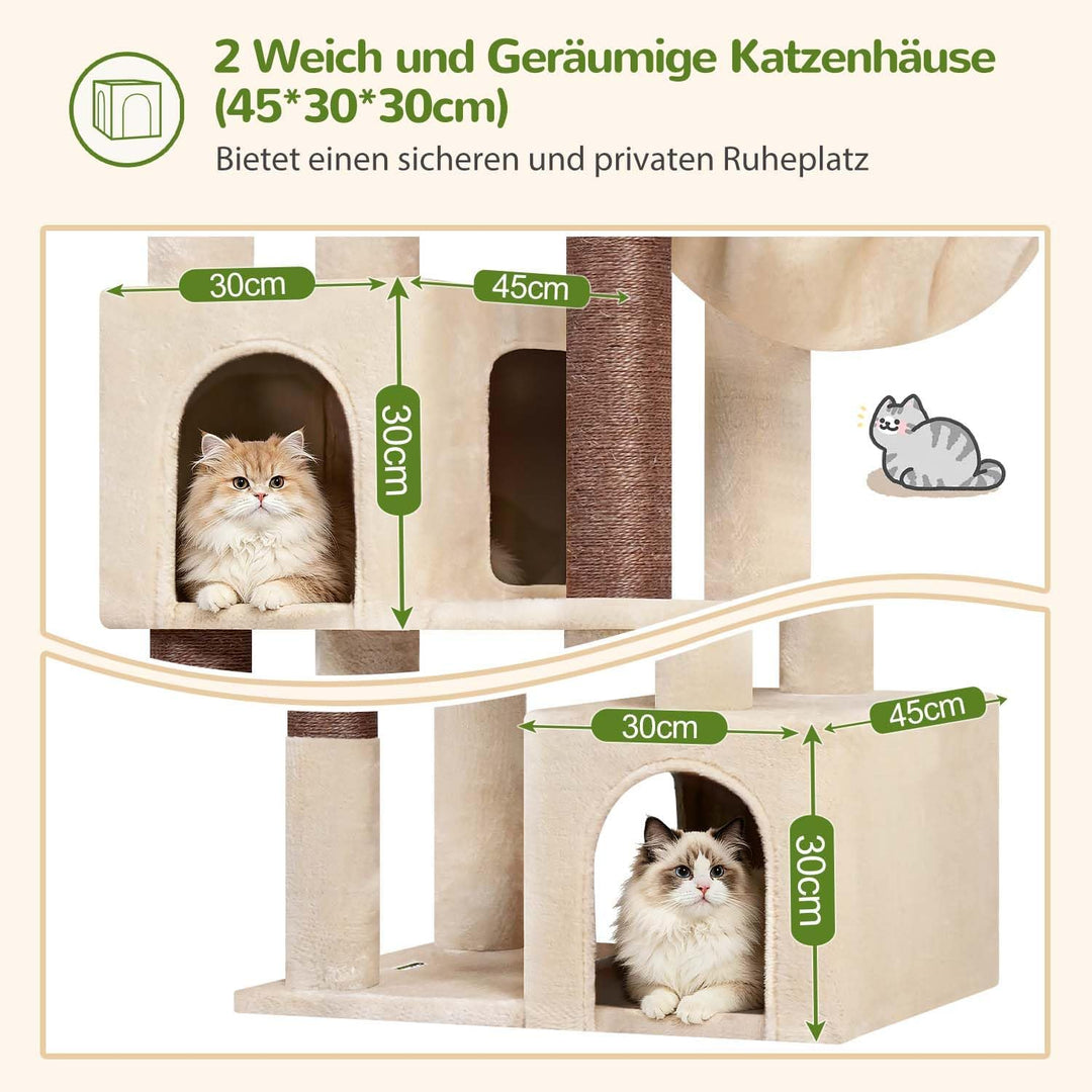 Globlazer C64 Kratzbaum Beige Stabil für Grosse Katzen 163 cm Eckkratzbaum | Stabil Katzenbaum mit E