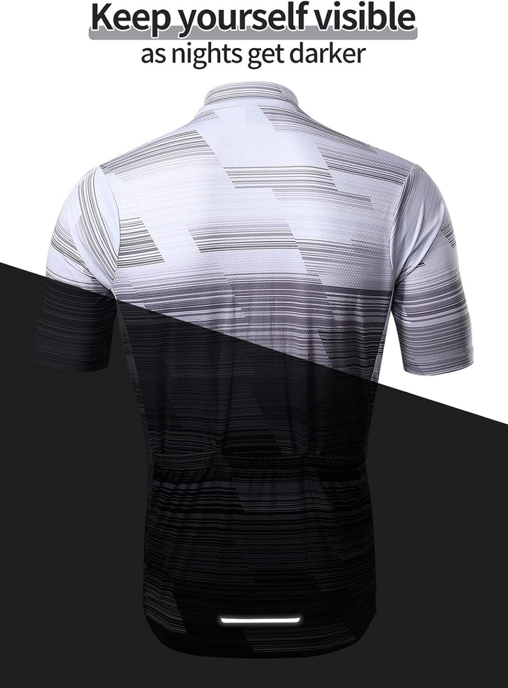 BERGRISAR Kurzarm Fahrradtrikot Herren Radtrikot mit Reissverschluss Taschen Trikots für MTB Mountai