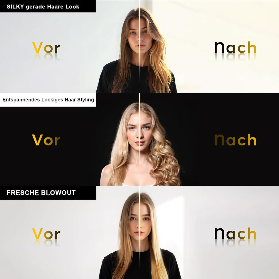Thermobürste, 1.77 Inch Stylingbürsten Negativ-Ionen, Wärmebürste Rundbürste mit 2 Temperaturstufen,