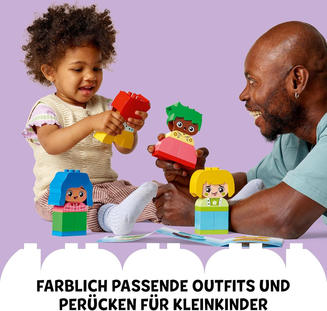 Lego DUPLO Grosse Gefühle, Stapelspiel zum Bauen mit 23 bunten Bausteinen und 4 Figuren, Motorik-Spi