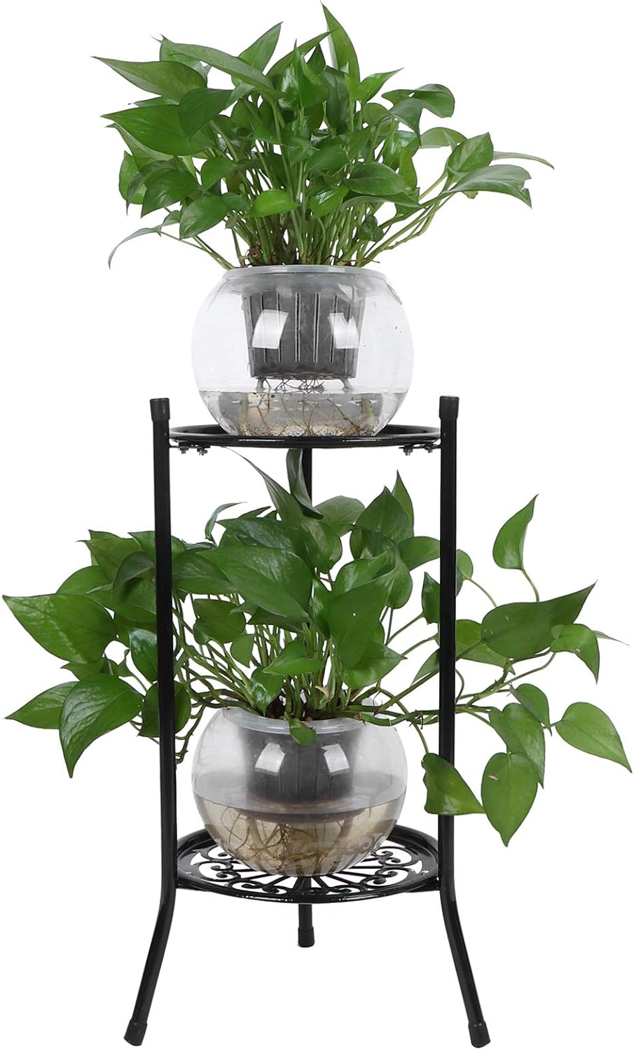 Zunate Blumenständer, 2-stufiger Metall-Pflanzenständer Blumentopf Holde, Stabiles Stativ-Stützgeste