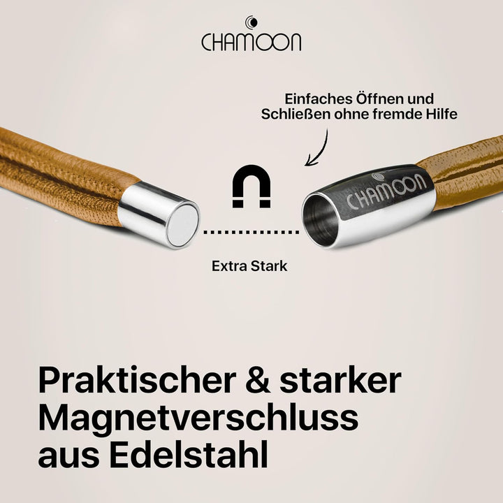 CHAMOON® Premium Lederarmband für Damen | Besonders fein &amp; weich | Praktischer Magnetverschluss aus