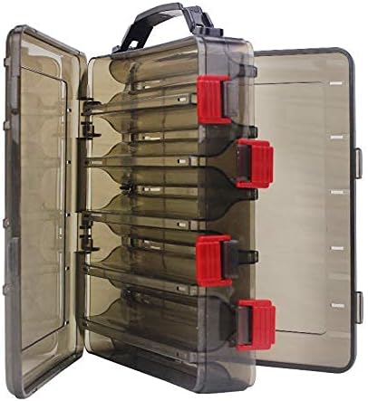 OriGlam Aufbewahrungsbox für Angelköder, Aufbewahrungsboxen für Angelzubehör, doppelseitig, 10 Fäche