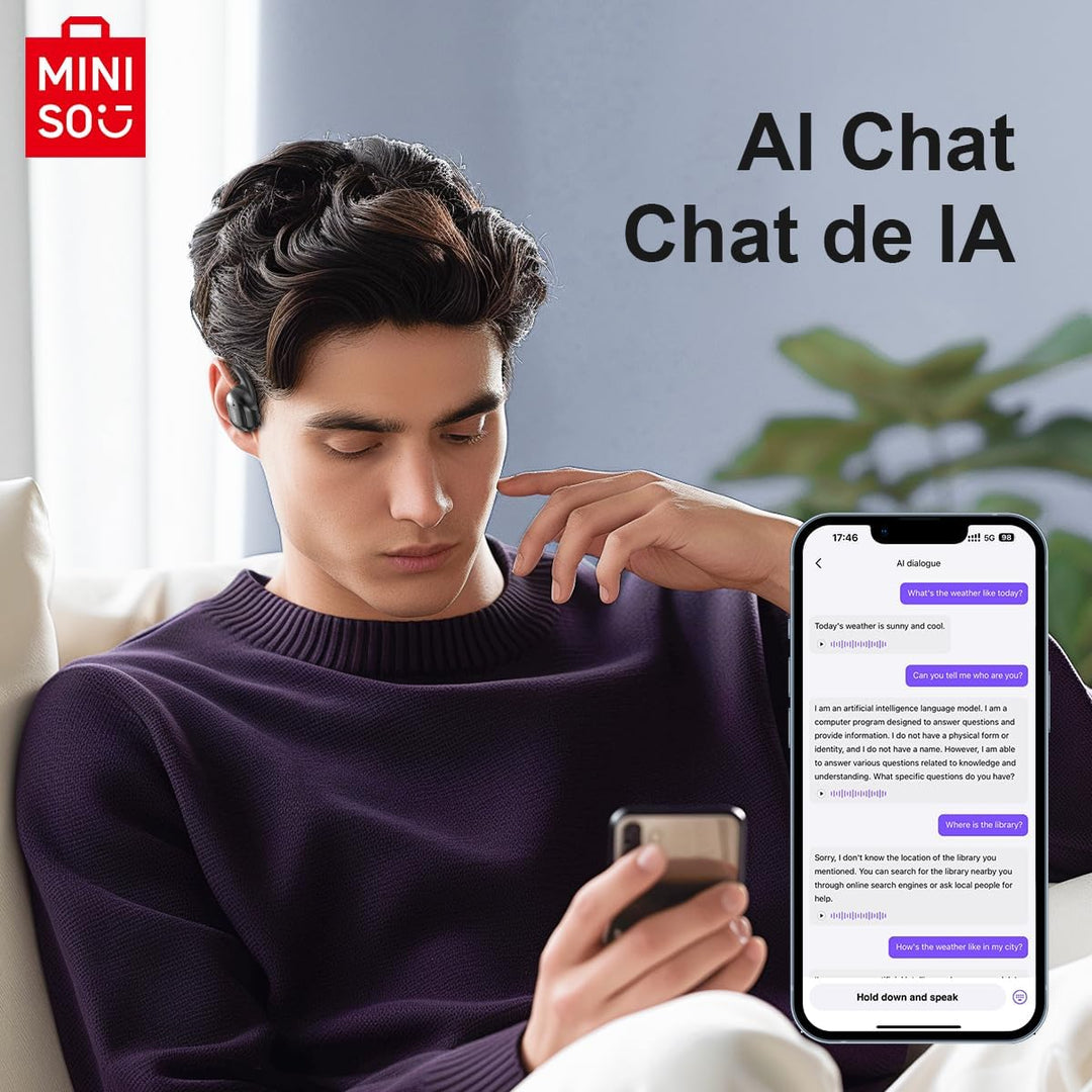 MINISO MS162 AI Kopfhörer Übersetzer 3-in-1 Sprachübersetzer Kopfhörer Übersetzungskopfhörer mit ech