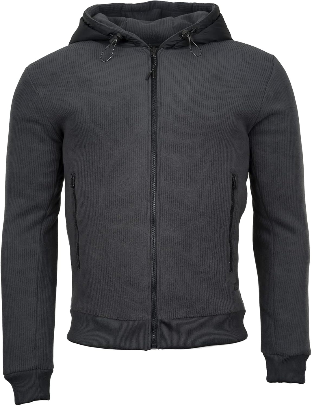 Indicode Herren Strickjacke Barton Kapuzenjacke Winter Jacke gefüttert mit Kapuze L Dk Grey, L Dk Gr