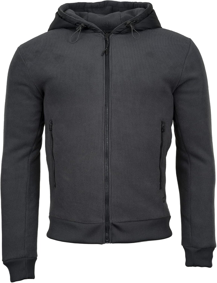 Indicode Herren Strickjacke Barton Kapuzenjacke Winter Jacke gefüttert mit Kapuze L Dk Grey, L Dk Gr