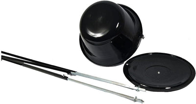 troph-e-shop Set Gulaschkessel 10 L mit Deckel Emaille und Dreibein Teleskop 90-145 cm
