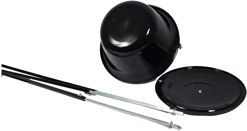 troph-e-shop Set Gulaschkessel 10 L mit Deckel Emaille und Dreibein Teleskop 90-145 cm