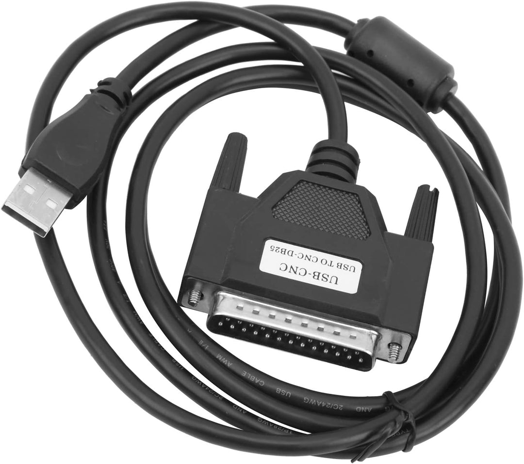 CNC-USB-Adapterkabel, schwarz DB25 12-Mbit/s-USB-Kabel zum Parallelkonverter Transformator Computer-