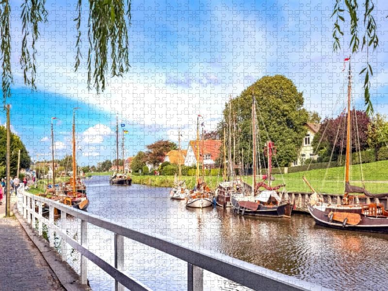 CALVENDO Puzzle Carolinensiel Hafen 1000 Teile Lege-Grösse 64 x 48 cm Foto-Puzzle Bild von Andrea Dr