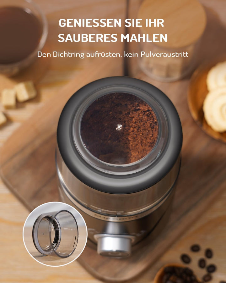 SHARDOR Kaffeemühle Elektrisch Gewürzmühle Leiser Präzisen Einstellbare Mahlgrad Kaffeemühlen,Edelst