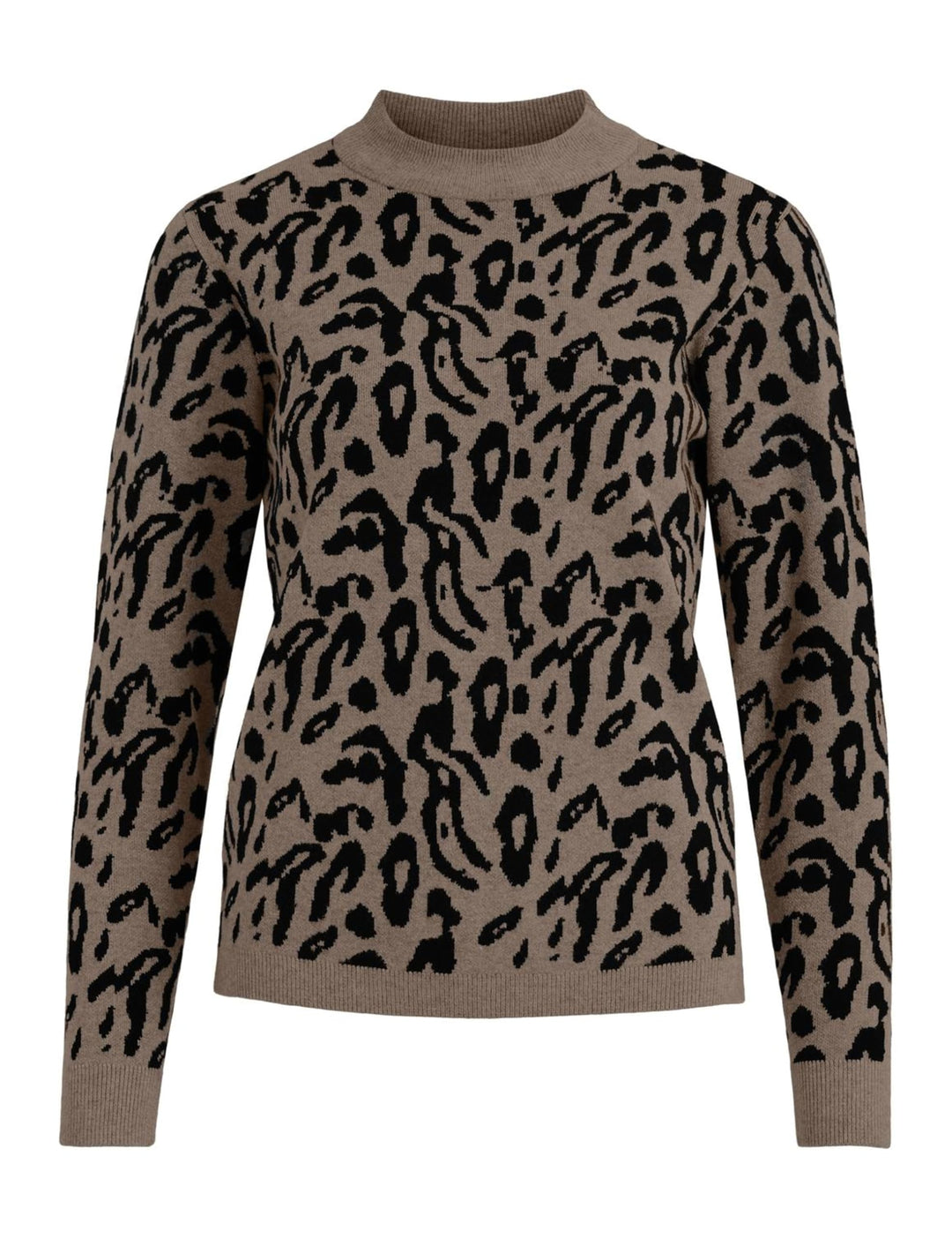 Object Damen Objray L/S Knit Pullover AOP Noos Strickpullover M Fossil 2, M Fossil 2