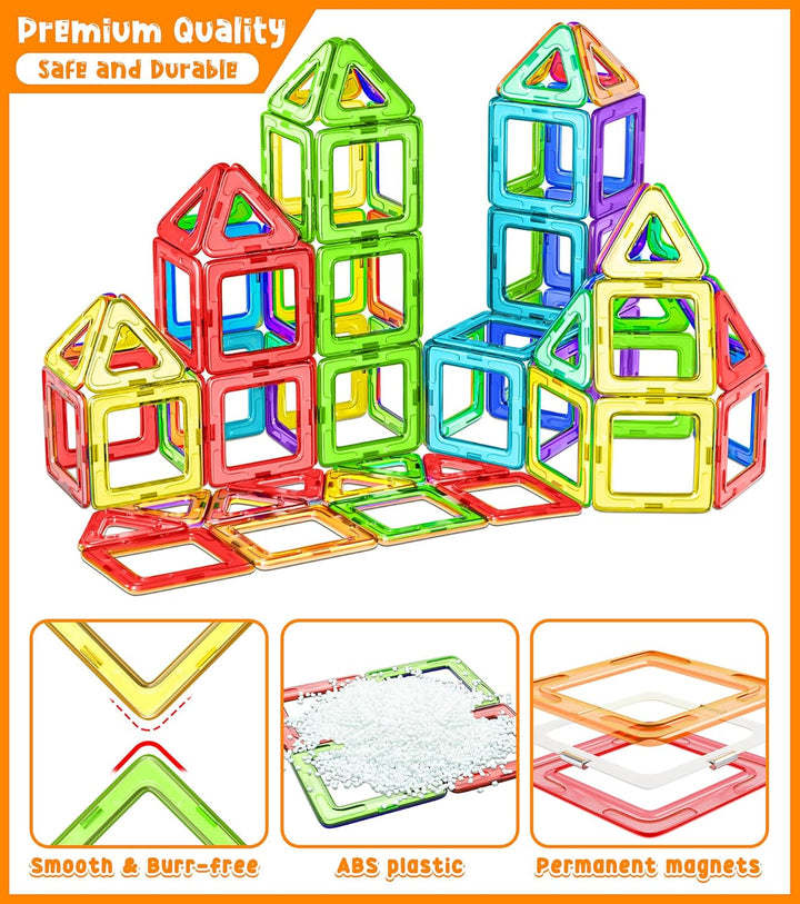 COOLJOYA Magnetische Bausteine 50 Teile, Magnetspiel Magnete Kinder Magnetbausteine Magnet Spiel, Ma