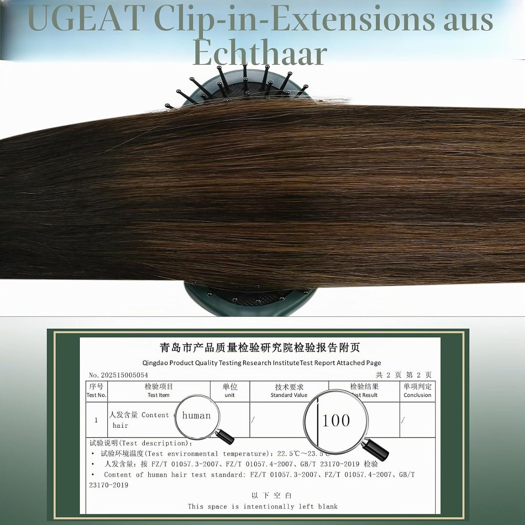 Ugeat Remy Echthaar Extensions Clip in 40cm Clip in Extensions Echthaar Dick 120 Gramm 7 Stücke Bala