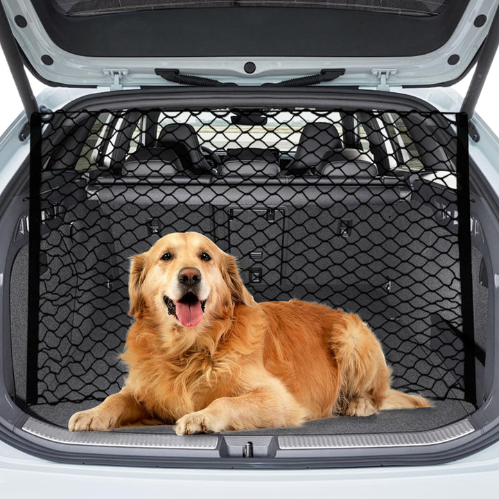 Auto Schutznetz Barriere,120 * 90 cm Hunde Gepäcknetz Rücksit Mit Haken,Hunde Rücksitz Barriere,Auto