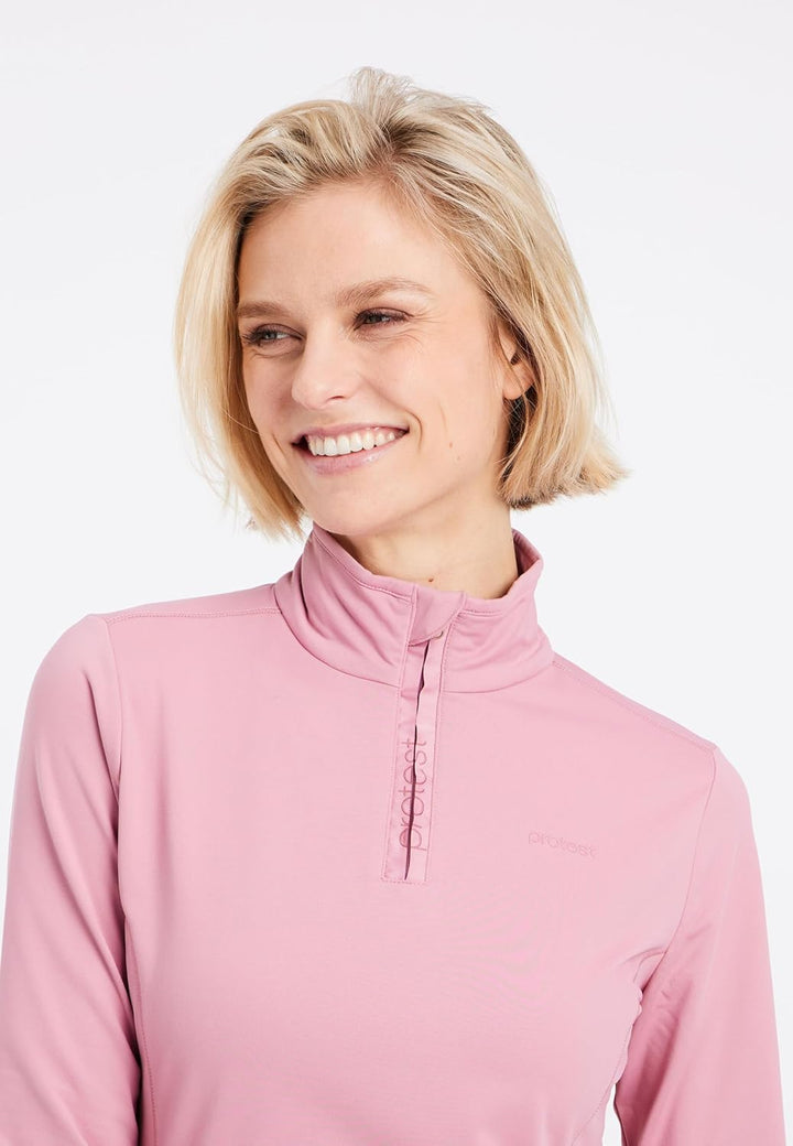 Protest Damen Fabriz 1/4 Zip Top Sweatshirt 3XL Cameo Pink, 3XL Cameo Pink