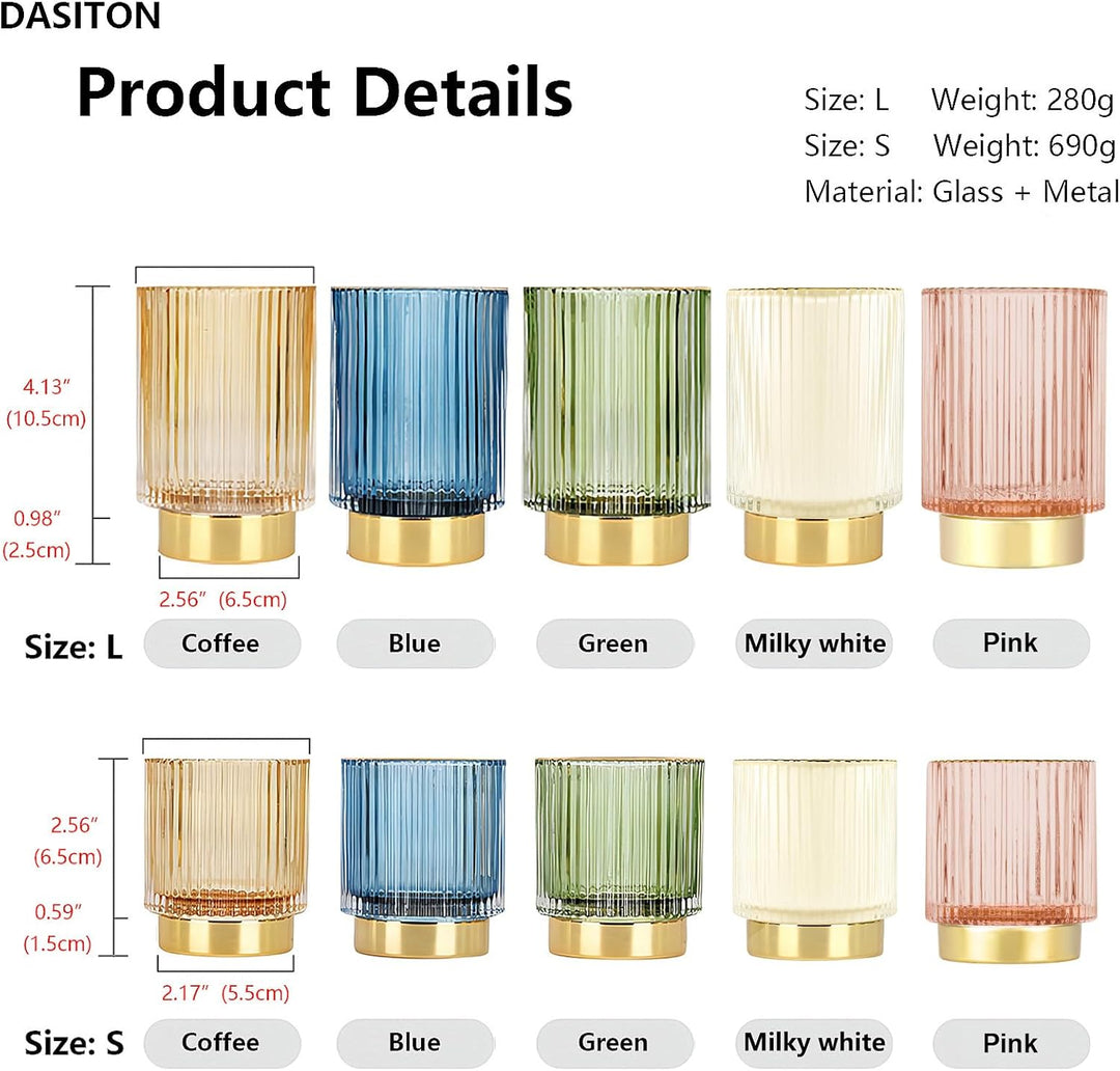 DASITON Make up Pinsel Organizer,Kosmetik Organizer Gold,Pinsel Organizer aus Glas,Pinselhalter Kosm