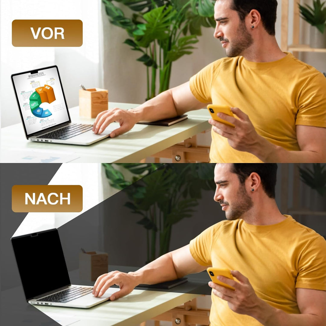 PYS Magnetischer Blickschutzfolie für MacBook Air 15" M2 Chip 2023 Sichtschutzfilter mit Webcam Schi