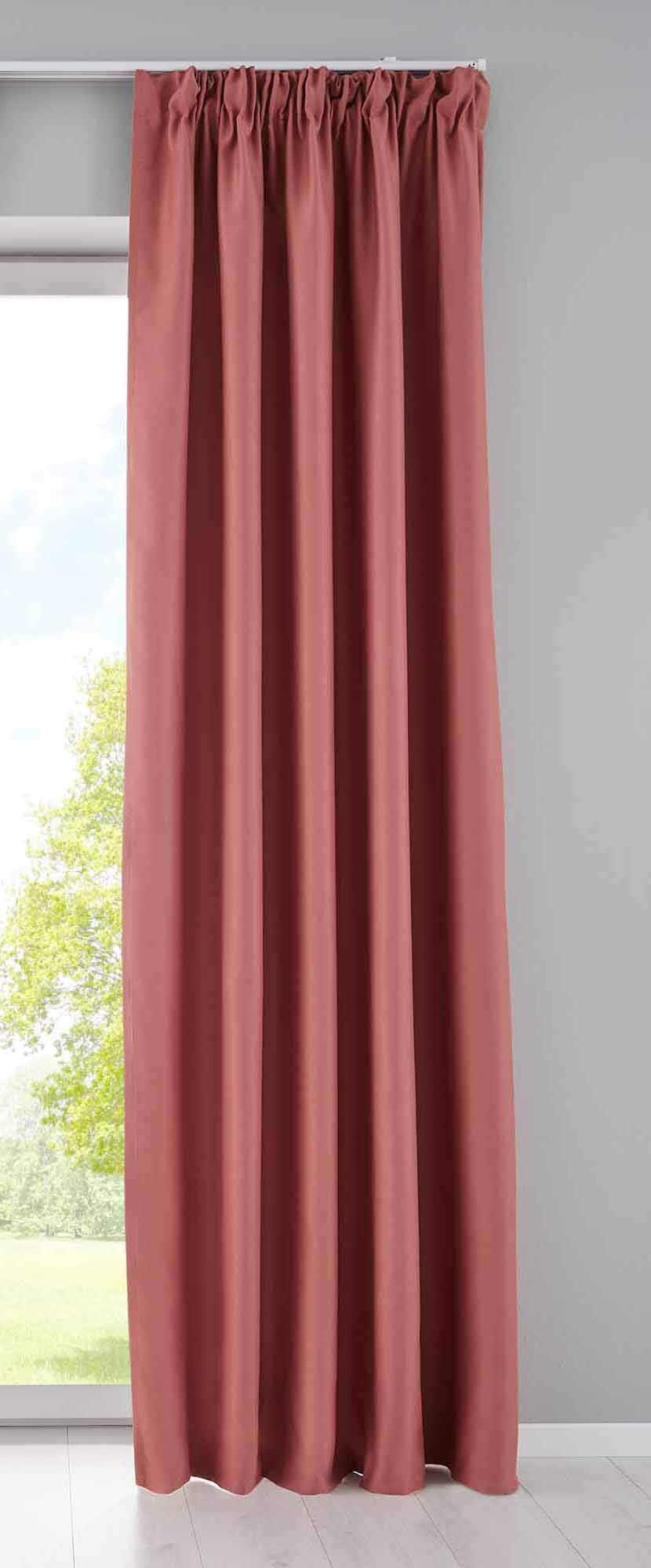 Gardinenbox Vorhang Blickdicht »Newyork« verdeckte Schlaufen Altrosa HxB 225x295 cm 1er-Pack Thermo-