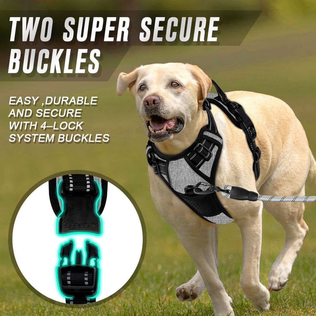 BARKBAY No Pull Dog Harness Front Clip Heavy Duty Reflective Easy Control Handle for Large Dog Walki