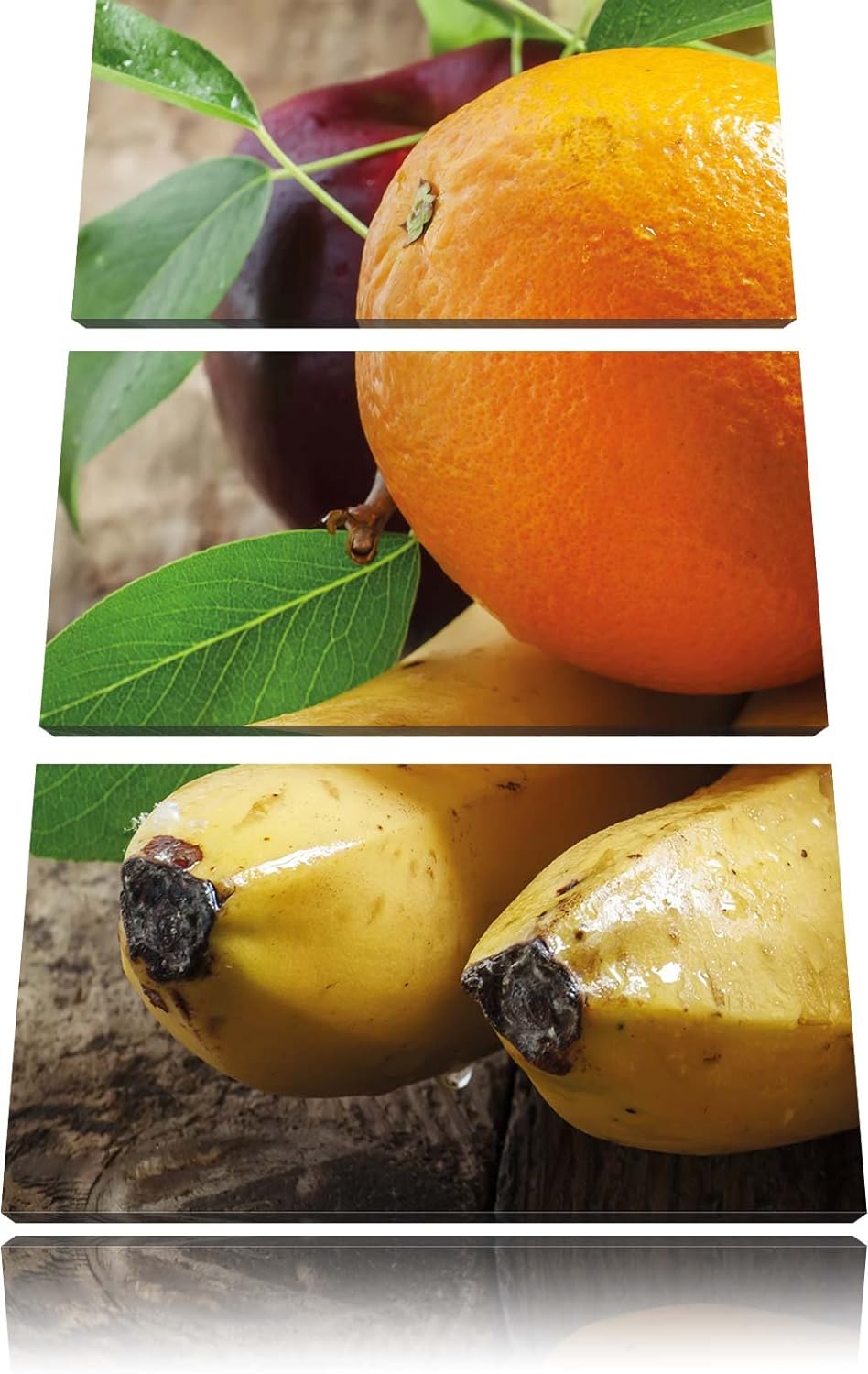 Pixxprint Leckeres Obst 3-Teiler Leinwandbild 120x80 Bild auf Leinwand