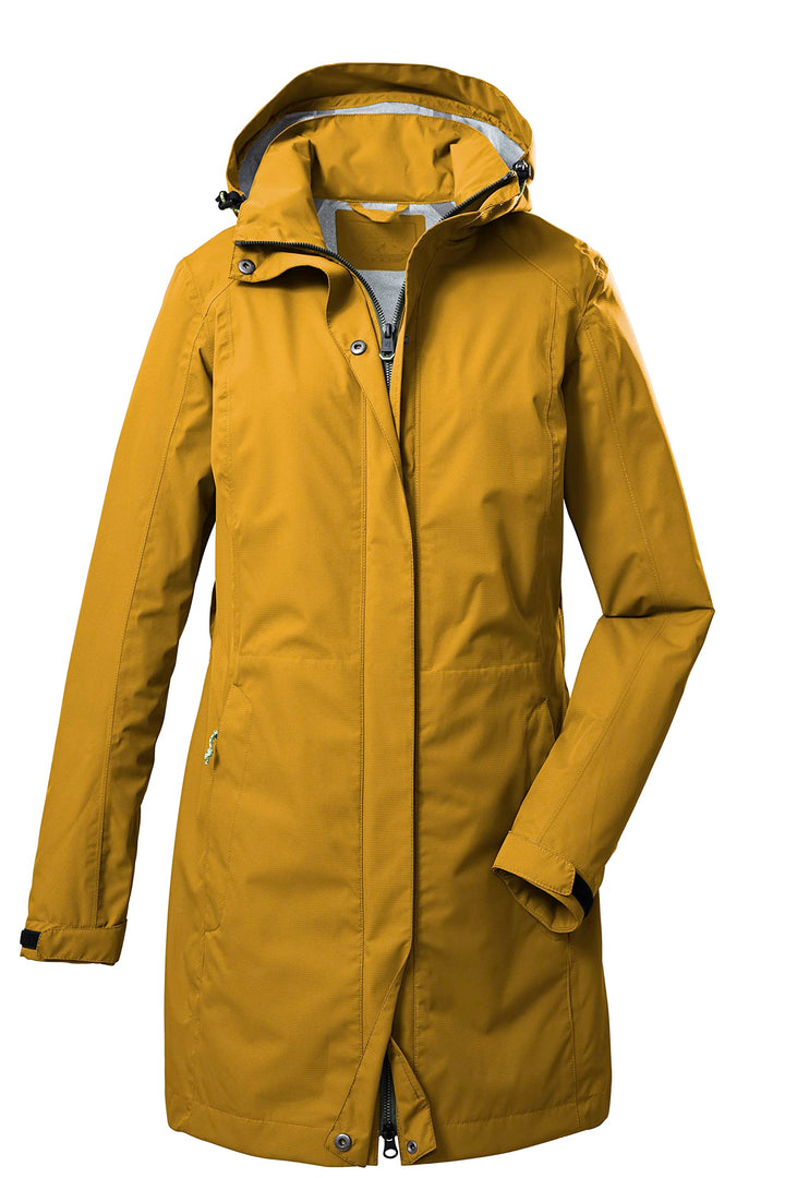 Killtec Damen Kos 93 Wmn Prk 2 1/2 Lagen Funktionsparka/Parka mit abzippbarer Kapuze 36 dunkelgelb,