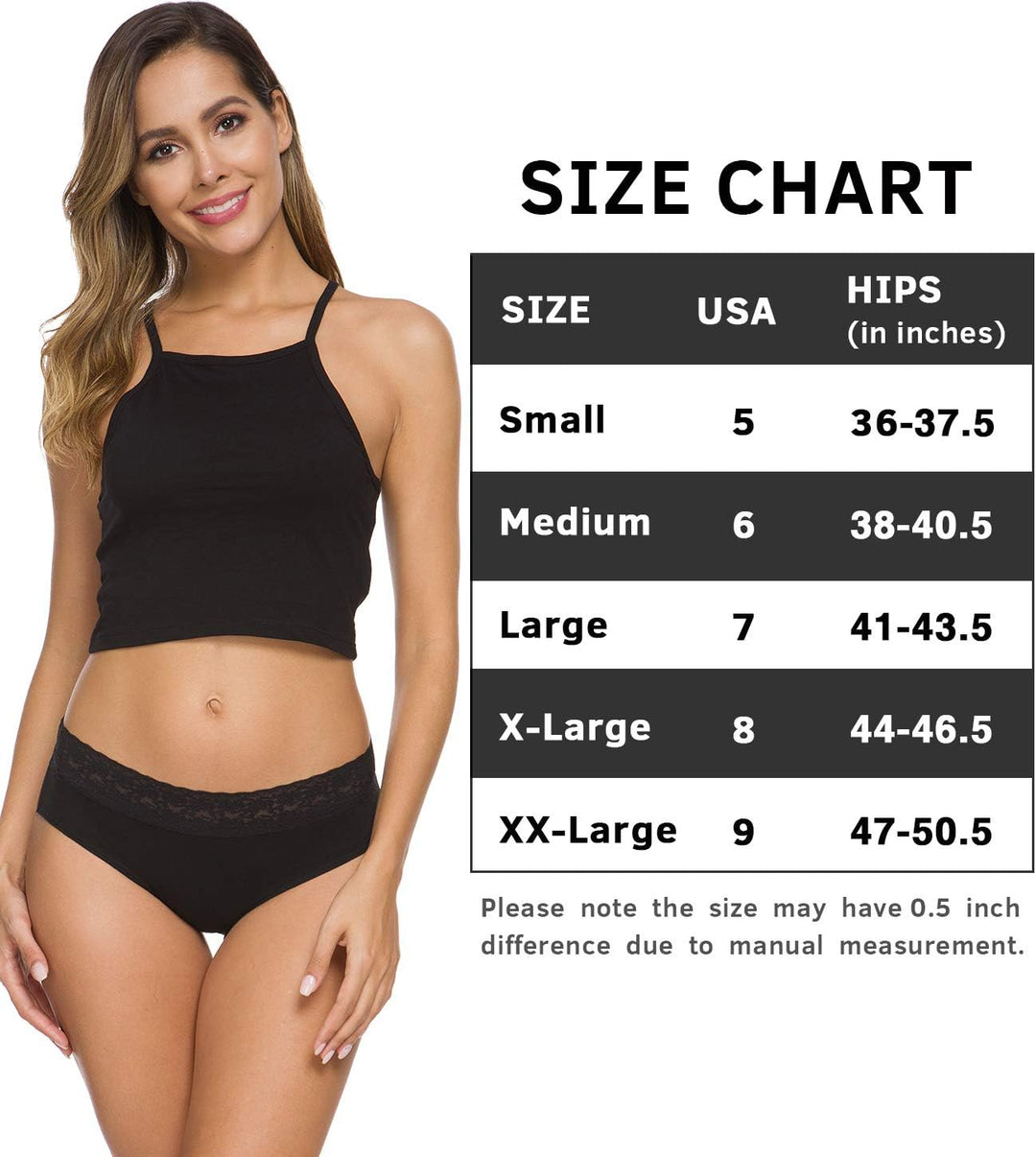 Damen-Unterwäsche, Baumwolle, Bikini-Höschen für Damen, Unterhose, Slips, Hipster, Spitze, 5er-Pack