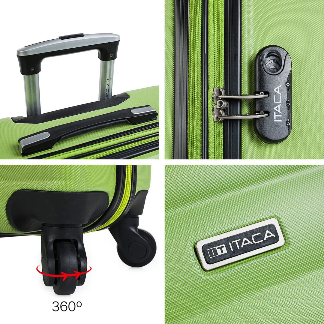 ITACA - Trolley Handgepäck Cabin Trolley Koffer Reisekoffer Hartschalenkoffer mit Zahlenschloss - Ka