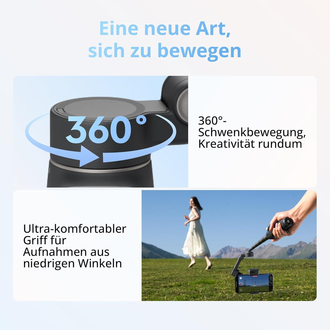 DJI Osmo Mobile 8 + Mic 3, Gimbal-Stabilisator für Smartphones, KI-Native-Tracking mit Audio und Bel