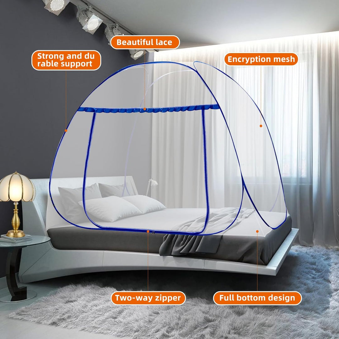 Moskitonetz Bett, Pop Up, Faltbares Bett-Moskitonetz,Einfache Installation, Moskito-Campingzelt für