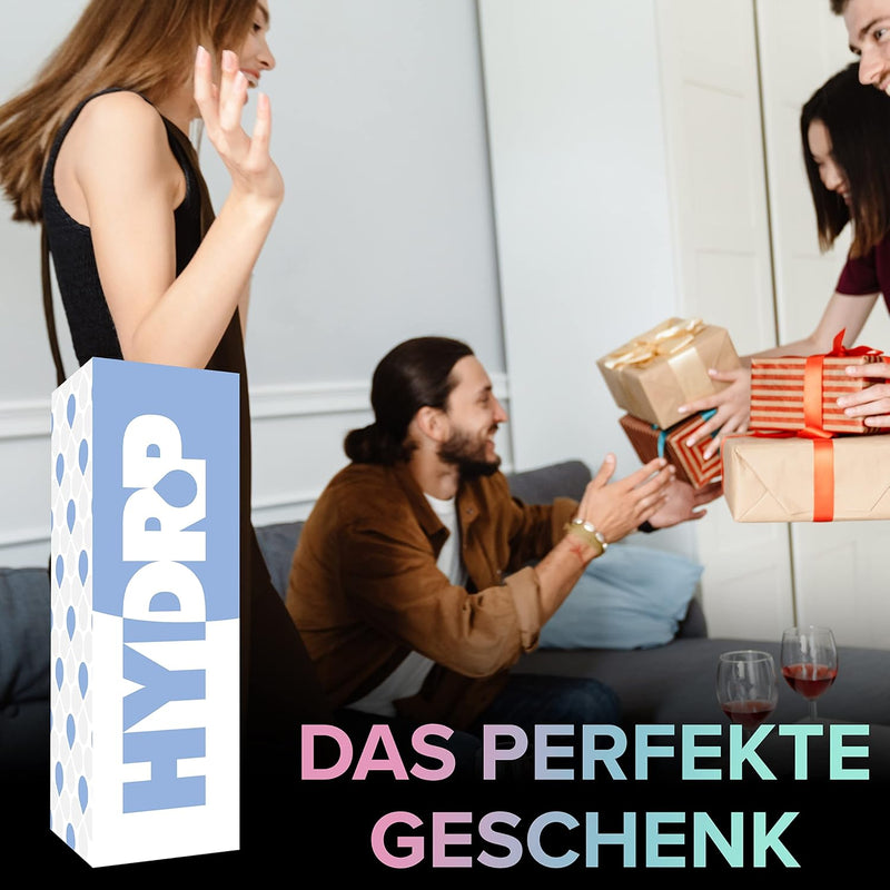 HYDROP® Trinkflasche 1L Kohlensäure geeignet & auslaufsicher [100% DICHT] - Trinkflasche für Kohlens