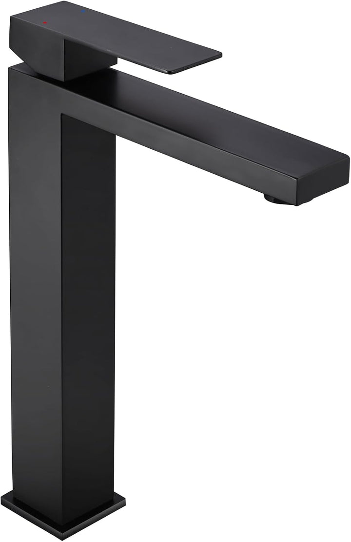 BONADE Waschtischarmatur Schwarz Hoch, Wasserhahn Bad Schwarz, 24cm hohem Auslauf waschbeckenarmatur