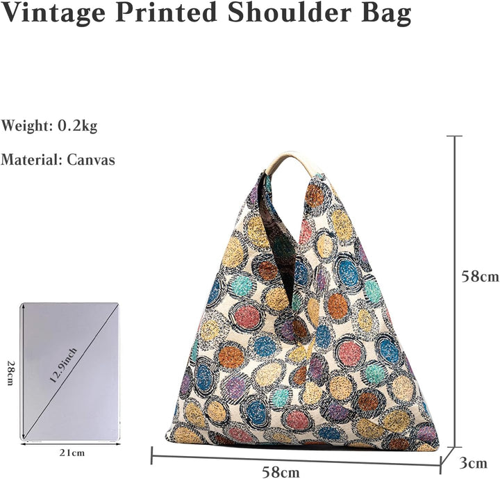 CORIOS Damen Handtasche Canvas Unterarmtasche Ethnischer Stil Schultertasche Böhmische Tote Beutel S