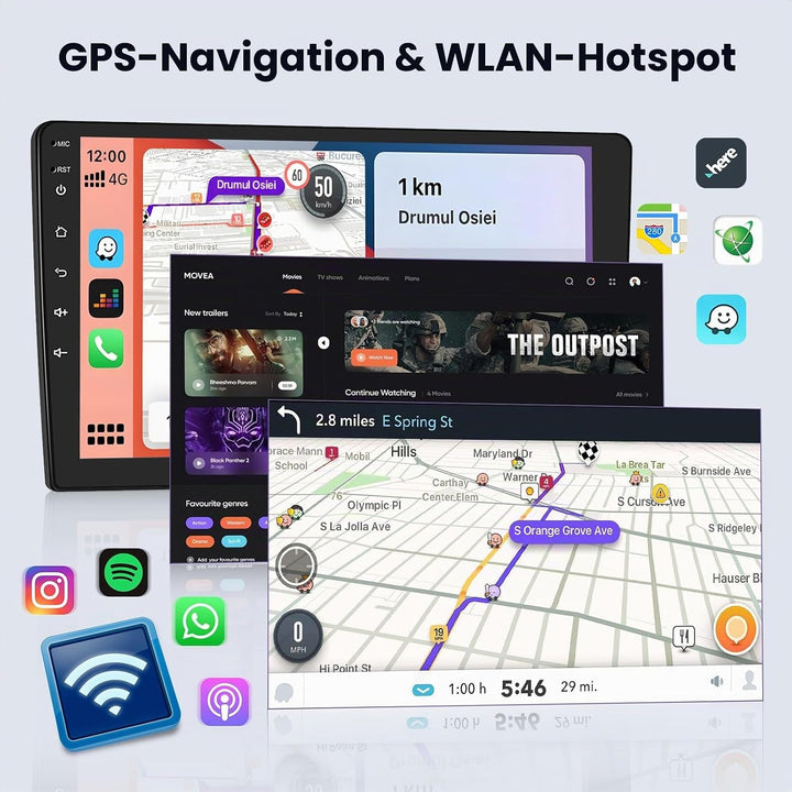 Hikity 2+64G Android 15 Autoradio für Toyota Aygo/Peugeot 107/ Citroen C1 2005-2014 Radio Wireless C