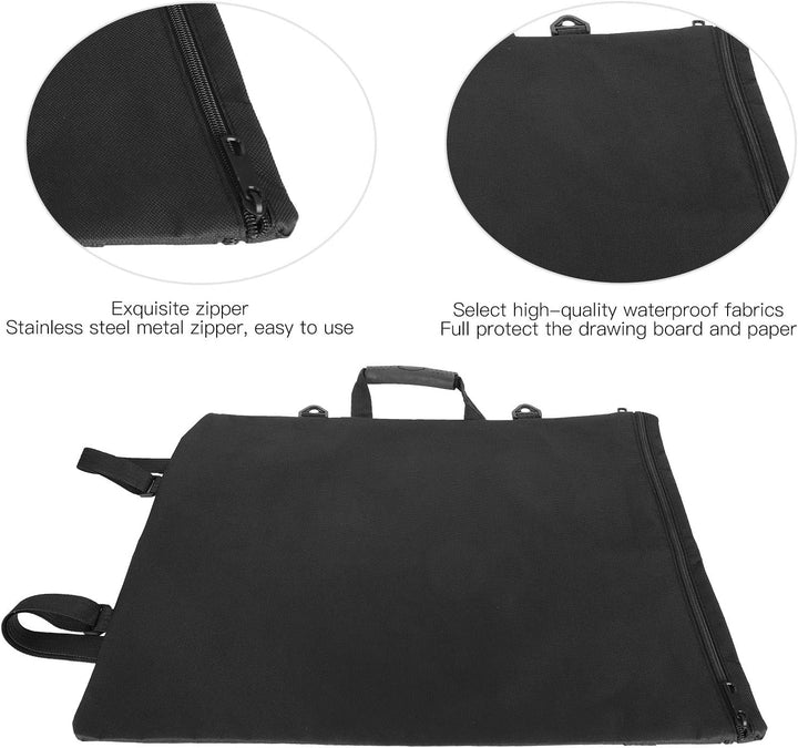 GLOGLOW Tragbarer A3 Zeichenbrett-Rucksack, Multifunktional Wasserdicht, mit Edelstahl-Metallreissve