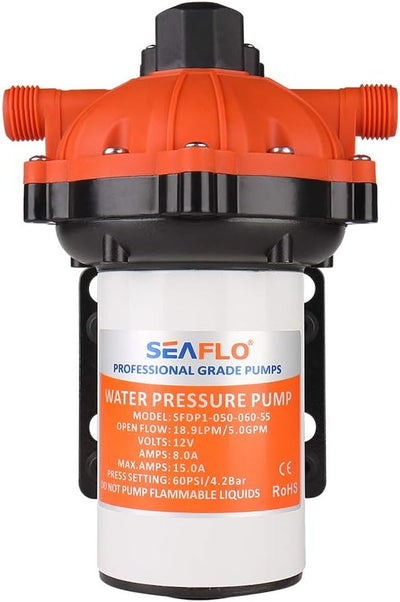 SEAFLO Membranpumpe der Serie 55-12V DC, 5,5 GPM, 60 PSI mit