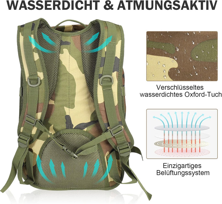 SHANNA Militärrucksack 35L/50L Armee Rucksack Molle, Hohe Kapazität Trekkingrucksack Wanderrucksäcke