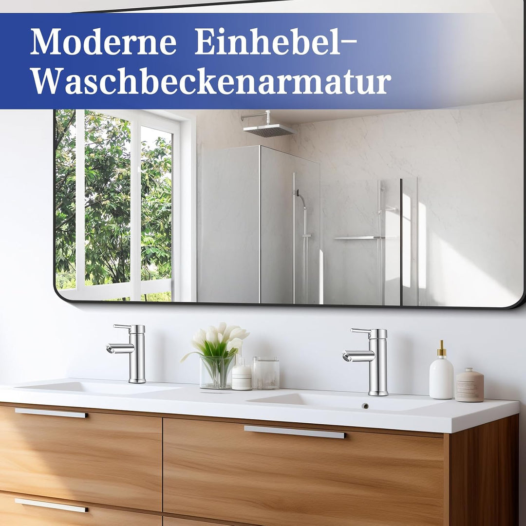 kisimixer Wasserhahn Bad Mischbatterie, Einhebelmischer Waschbecken Armaturen für Badezimmer, Modern