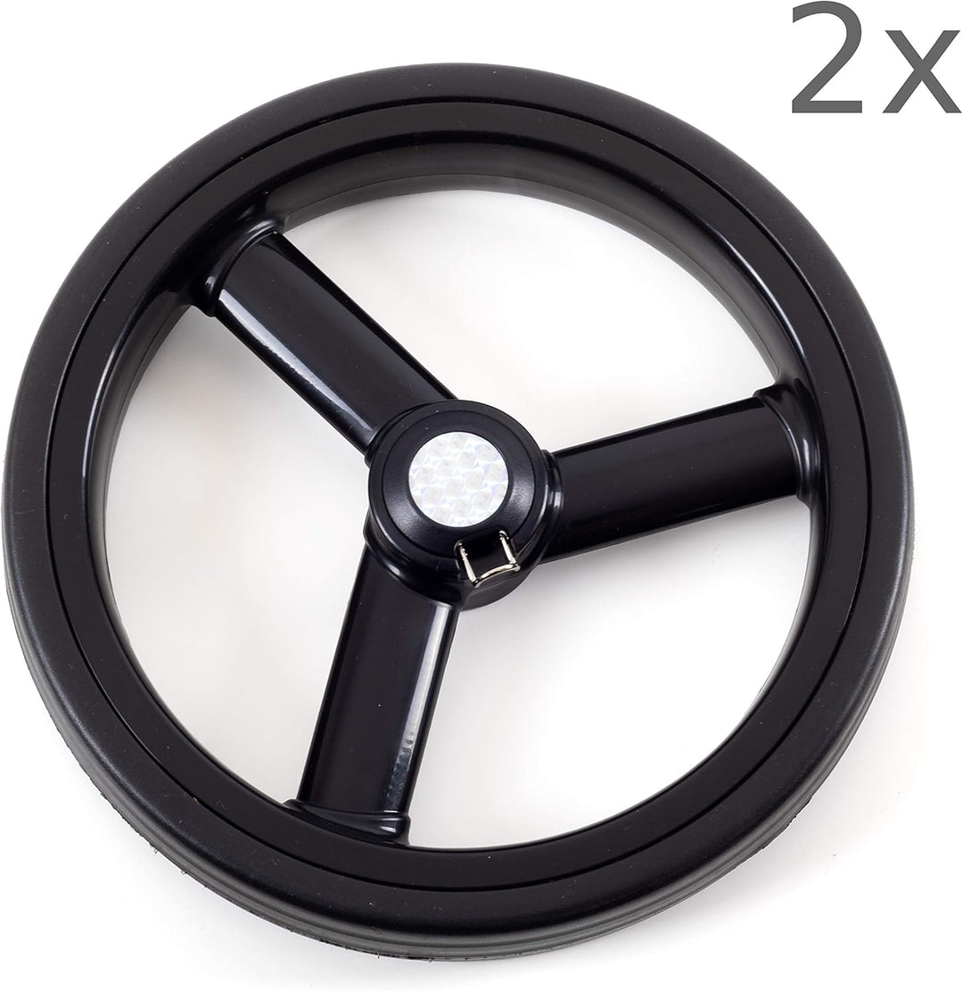 Andersen Ersatzrad-Set für Royal Einkaufstrolley, Ø 250 mm, 3 Speichen, schwarz
