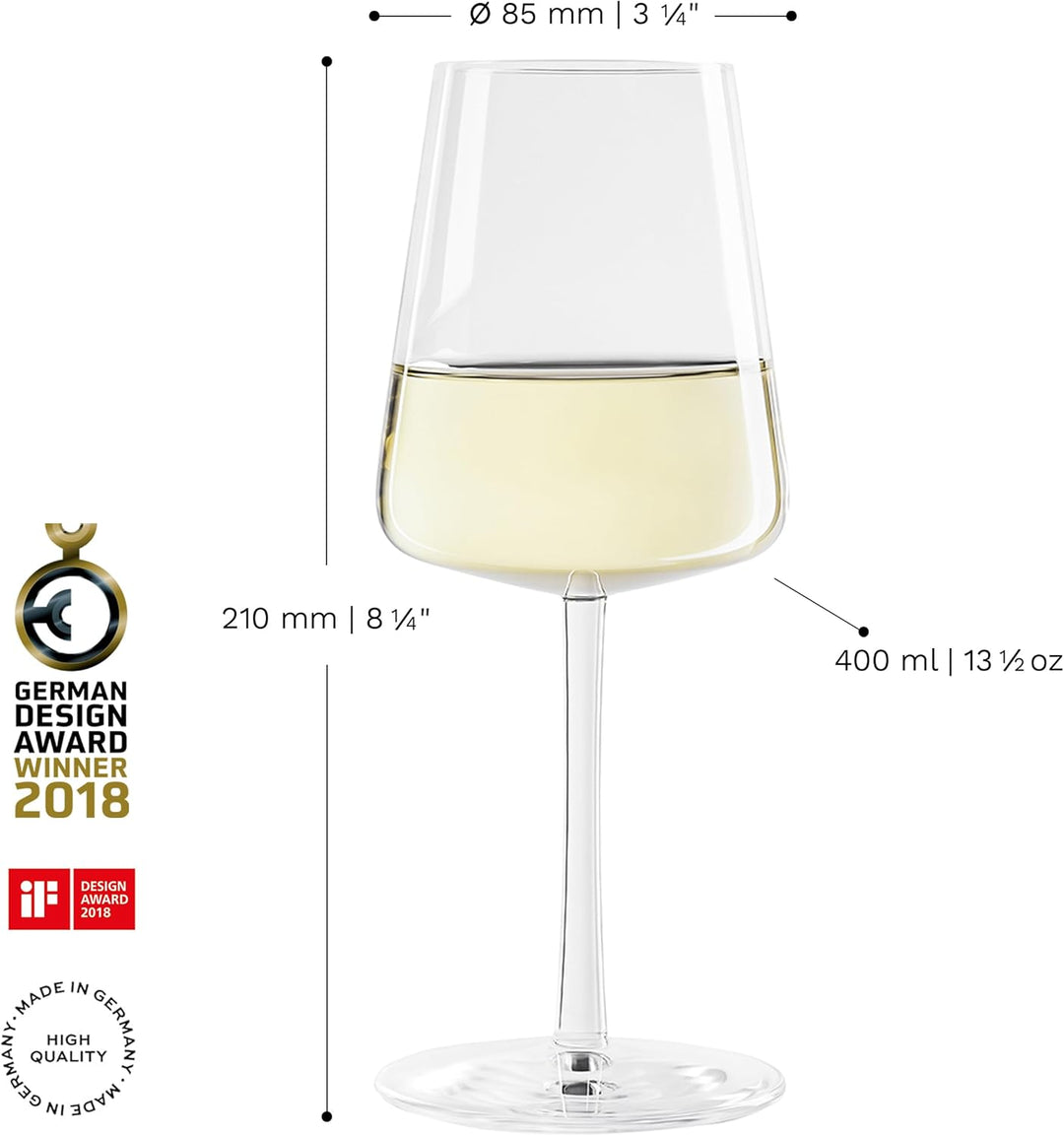 Stölzle Lausitz Weissweinkelche Power 400 ml I Weissweingläser 6er Set I Moderne Weingläser spülmasc
