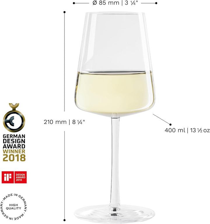 Stölzle Lausitz Weissweinkelche Power 400 ml I Weissweingläser 6er Set I Moderne Weingläser spülmasc