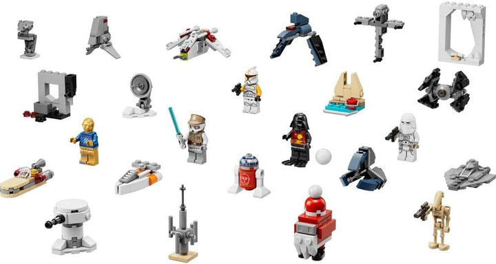 LEGO 75340 Star Wars Adventskalender 2022, 24 Weihnachtsspielzeuge, darunter Minifiguren Gonk Droid,