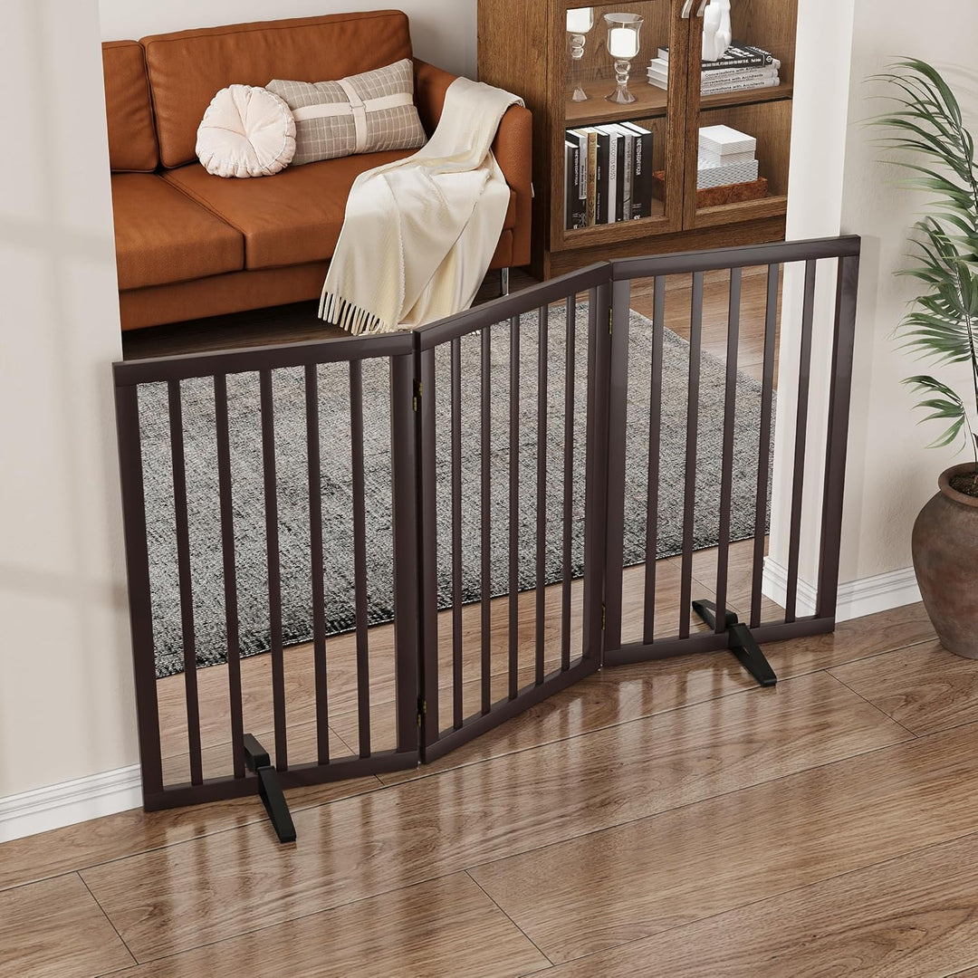 Freistehendes Hundegitter, Faltbares Hundebarriere für Tür,Treppen,Flur,Küche &amp; Schlafzimmer, Freist
