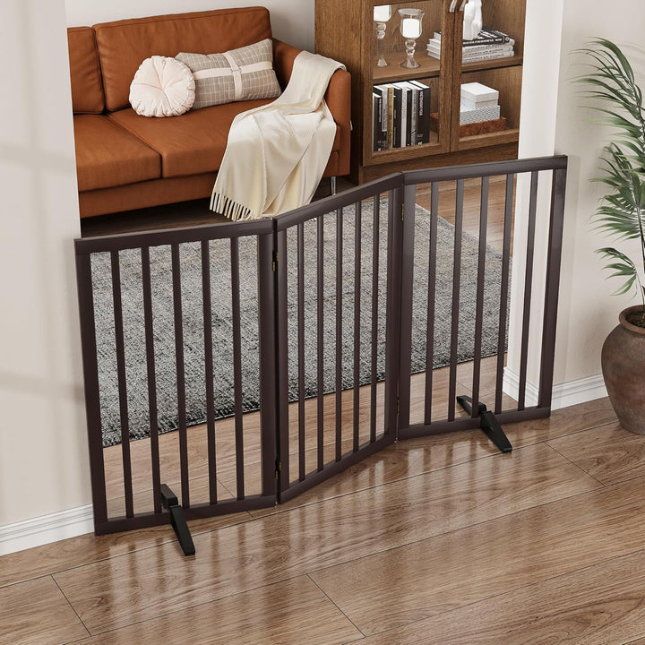 Freistehendes Hundegitter, Faltbares Hundebarriere für Tür,Treppen,Flur,Küche &amp; Schlafzimmer, Freist